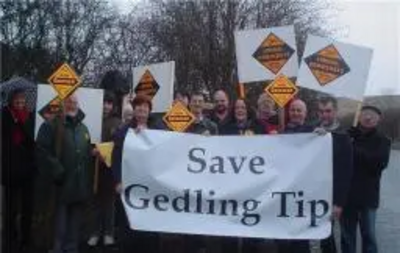 Gedling tip protest